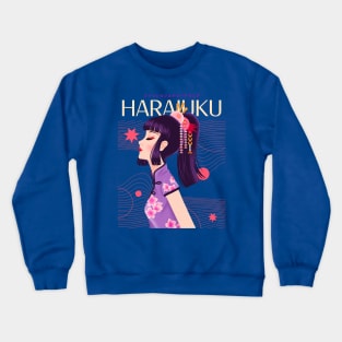 harajuku Girl Japan Japanese Crewneck Sweatshirt